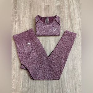 Gymshark Vital Seamless leggings and Vital Seamless T-Shirt - Purple Set